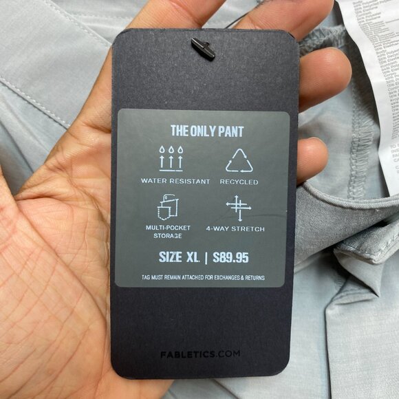 Fabletics Pants Mens XL Gray The Only Pant Slim Performance Chinos Golf NWD - Picture 4 of 10